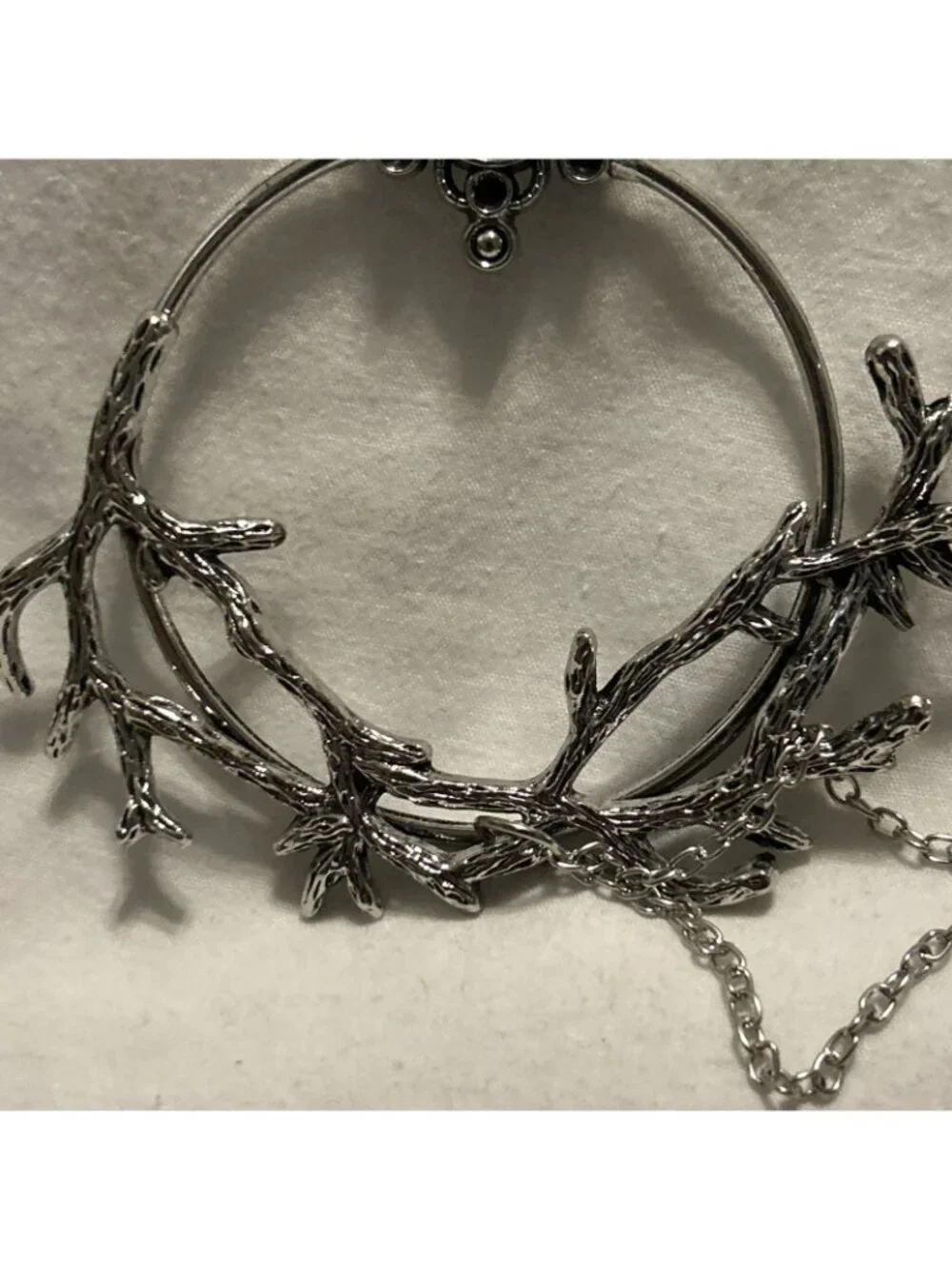 Vintage Style Crescent Moon Hair Pin Clip Claw W/Chain Interchangeable Necklace